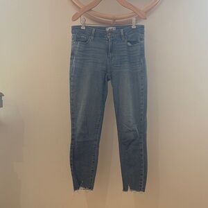 PAIGE Ankle Cropped Jeans in Dark Blue